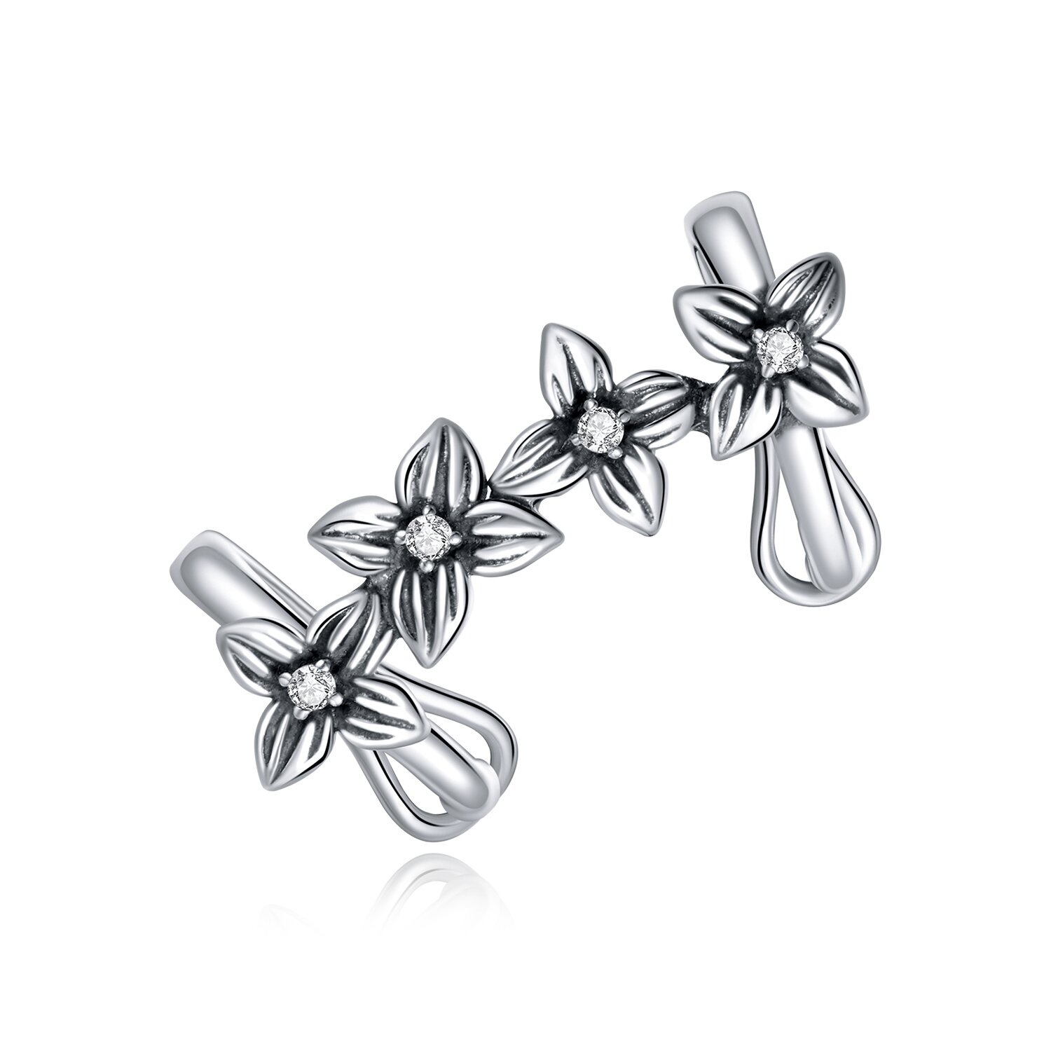 Cercel din argint silver simple flowers