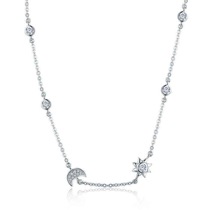 Colier din argint 925 sparkling moon and stars
