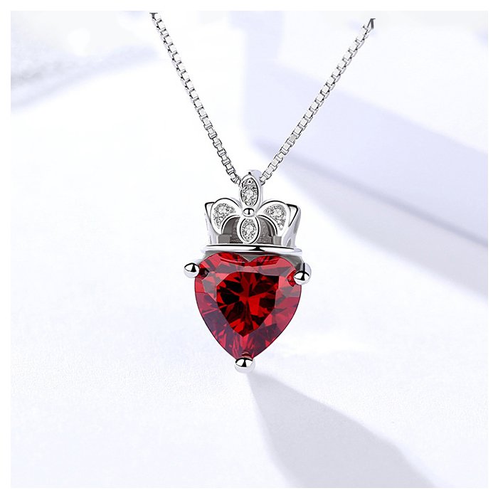 Colier din argint beautiful red heart