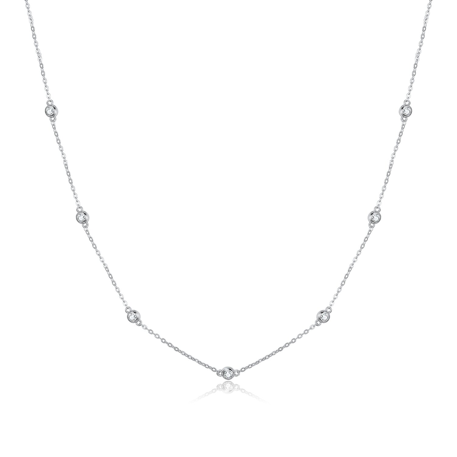 Colier din argint crystal dots