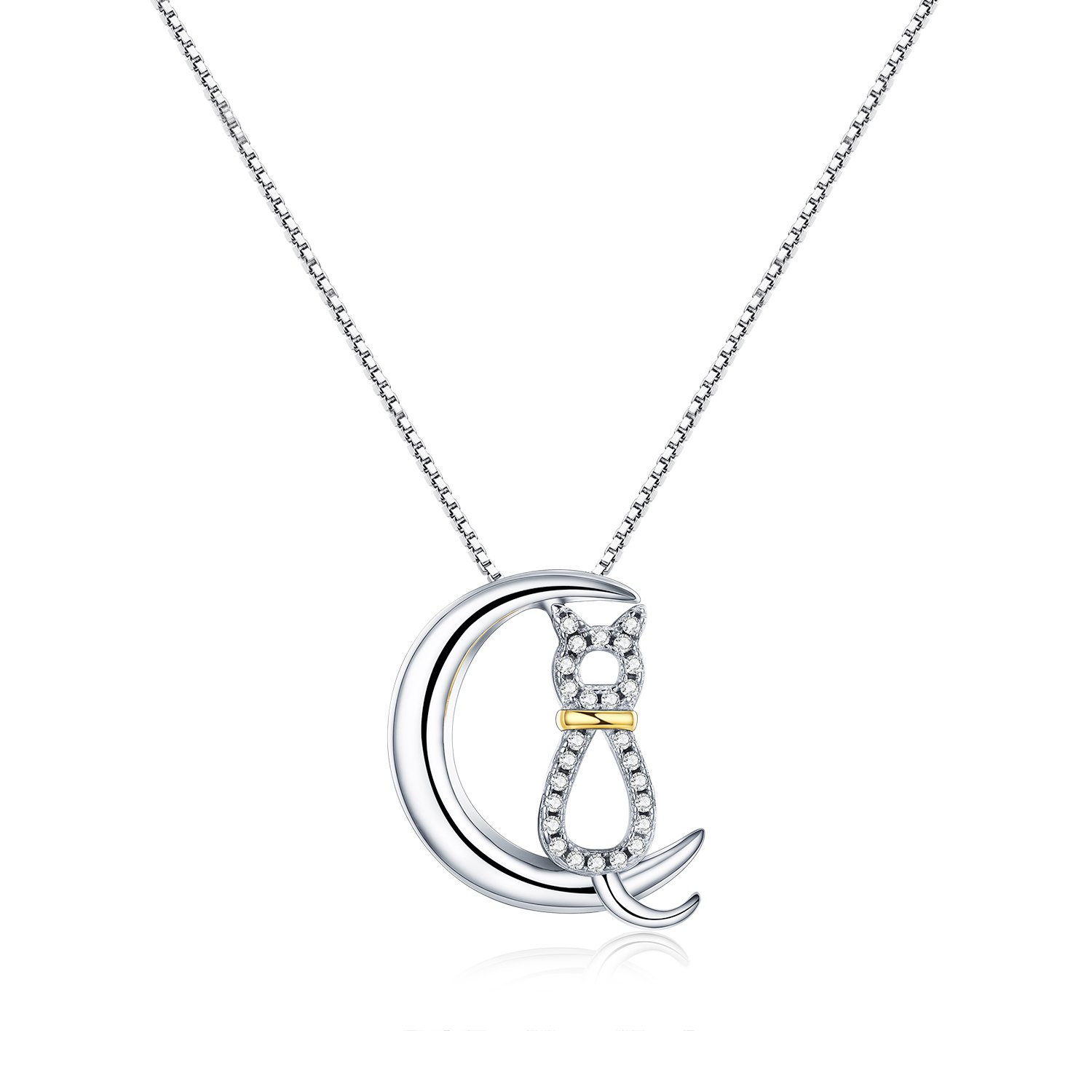 Colier din argint crystal moony cat