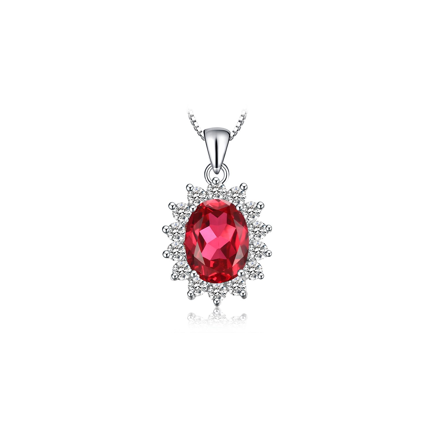 Colier din argint elegant ruby
