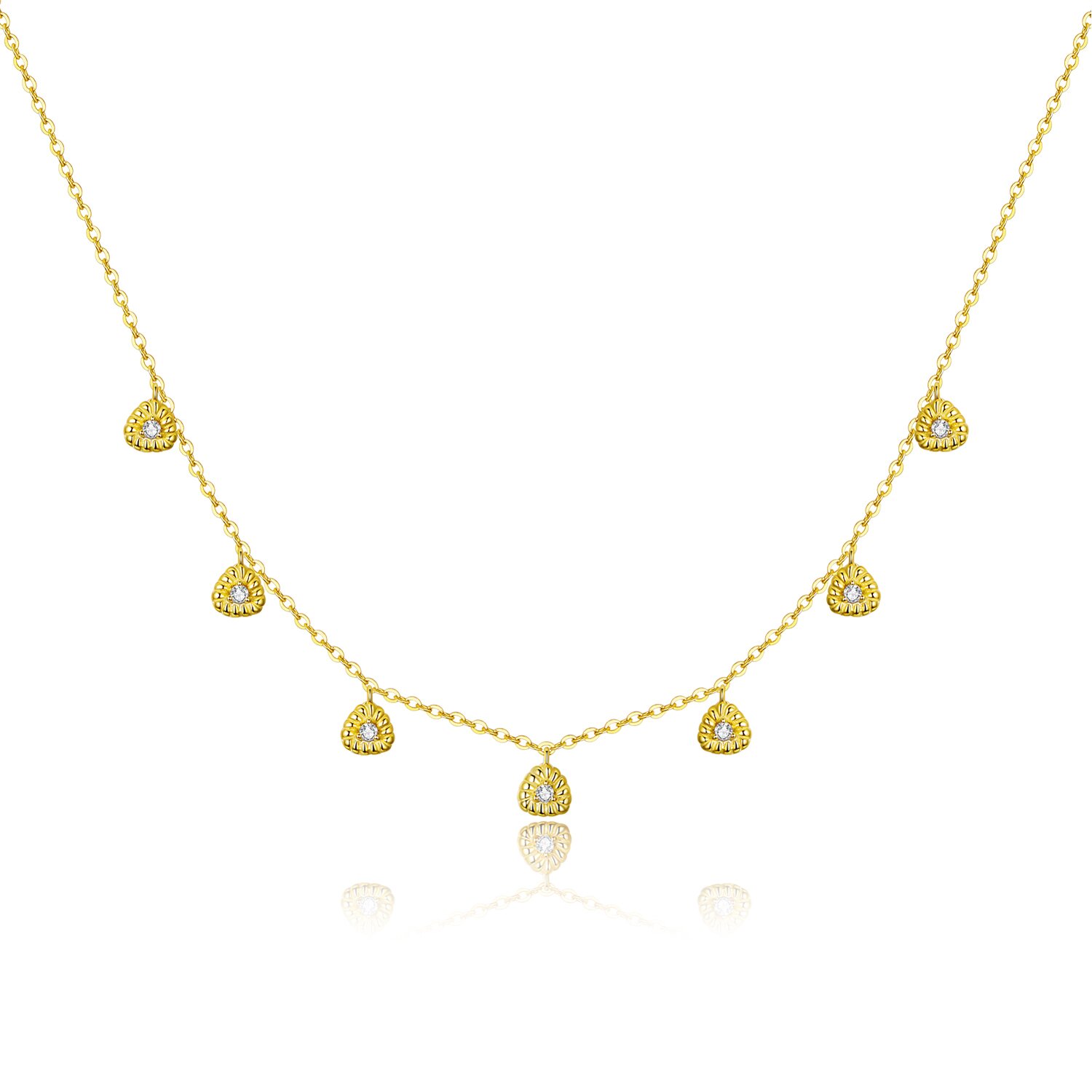 Colier din argint golden dropping beads