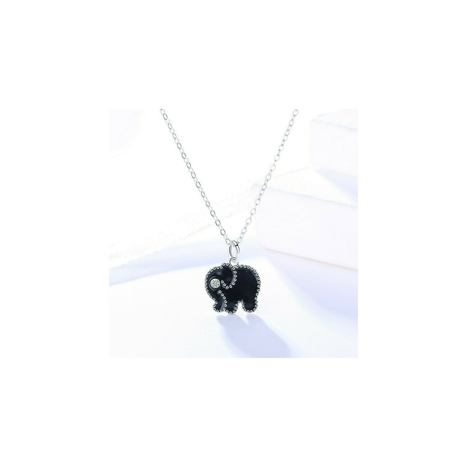 Colier din argint little black elephant