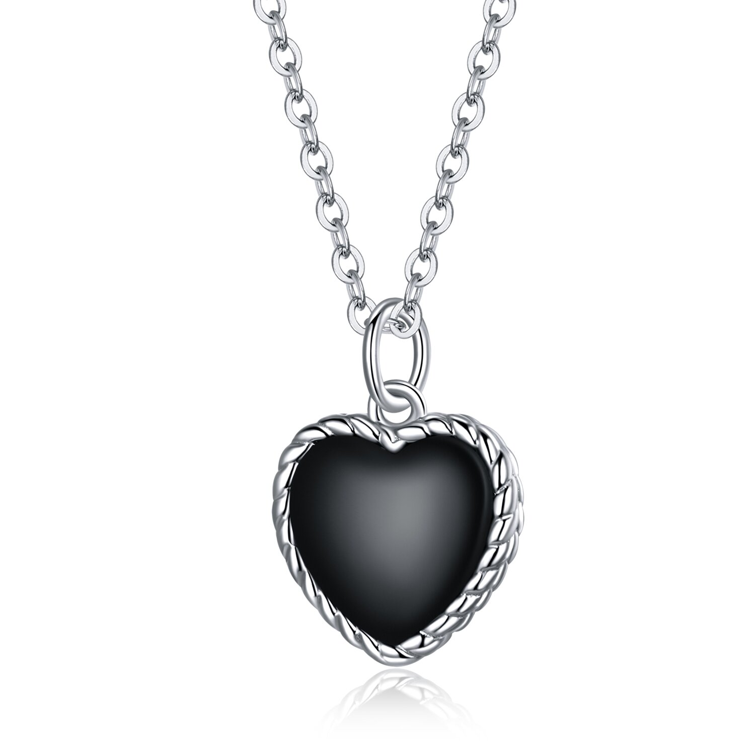 Colier din argint little black heart