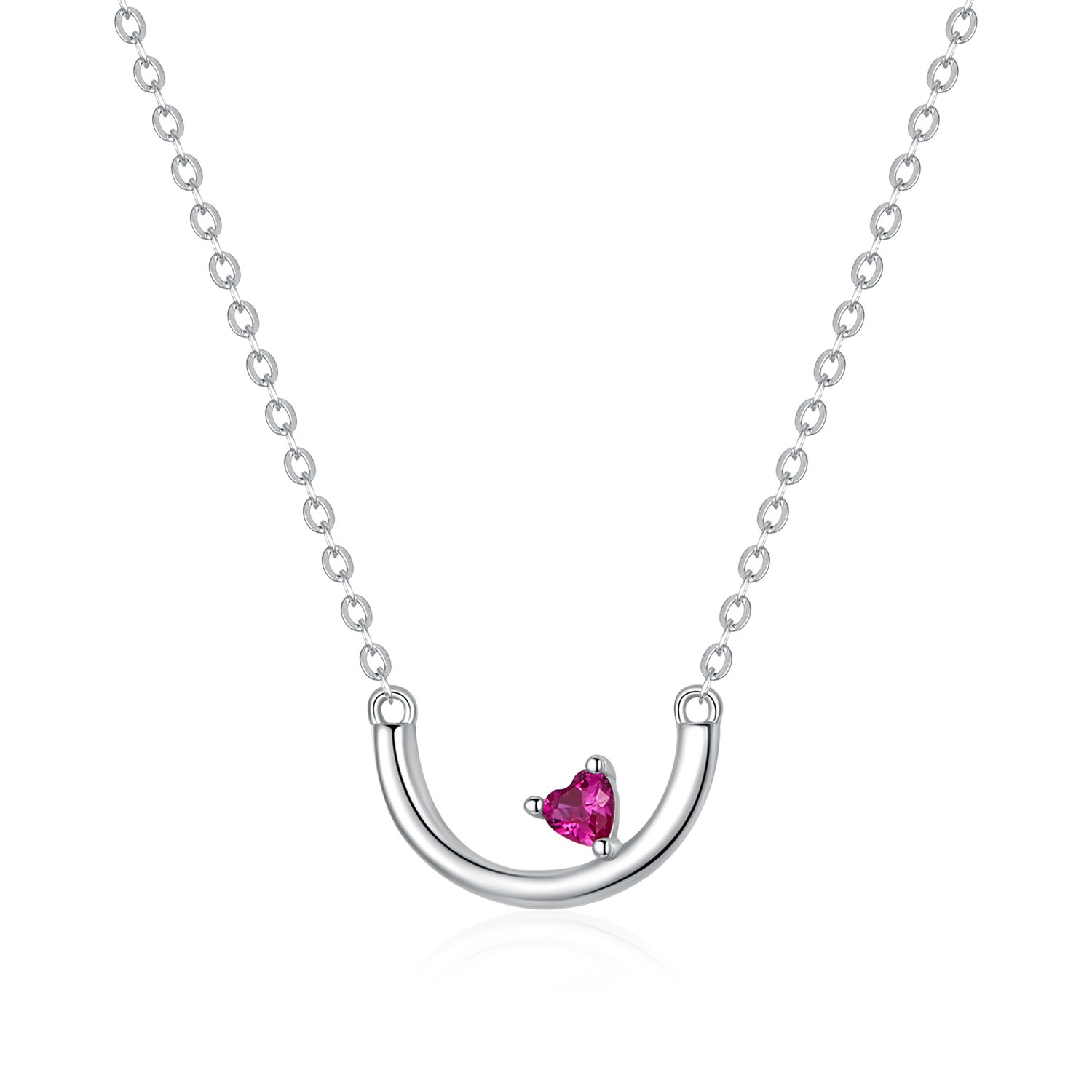 Colier din argint moony red heart