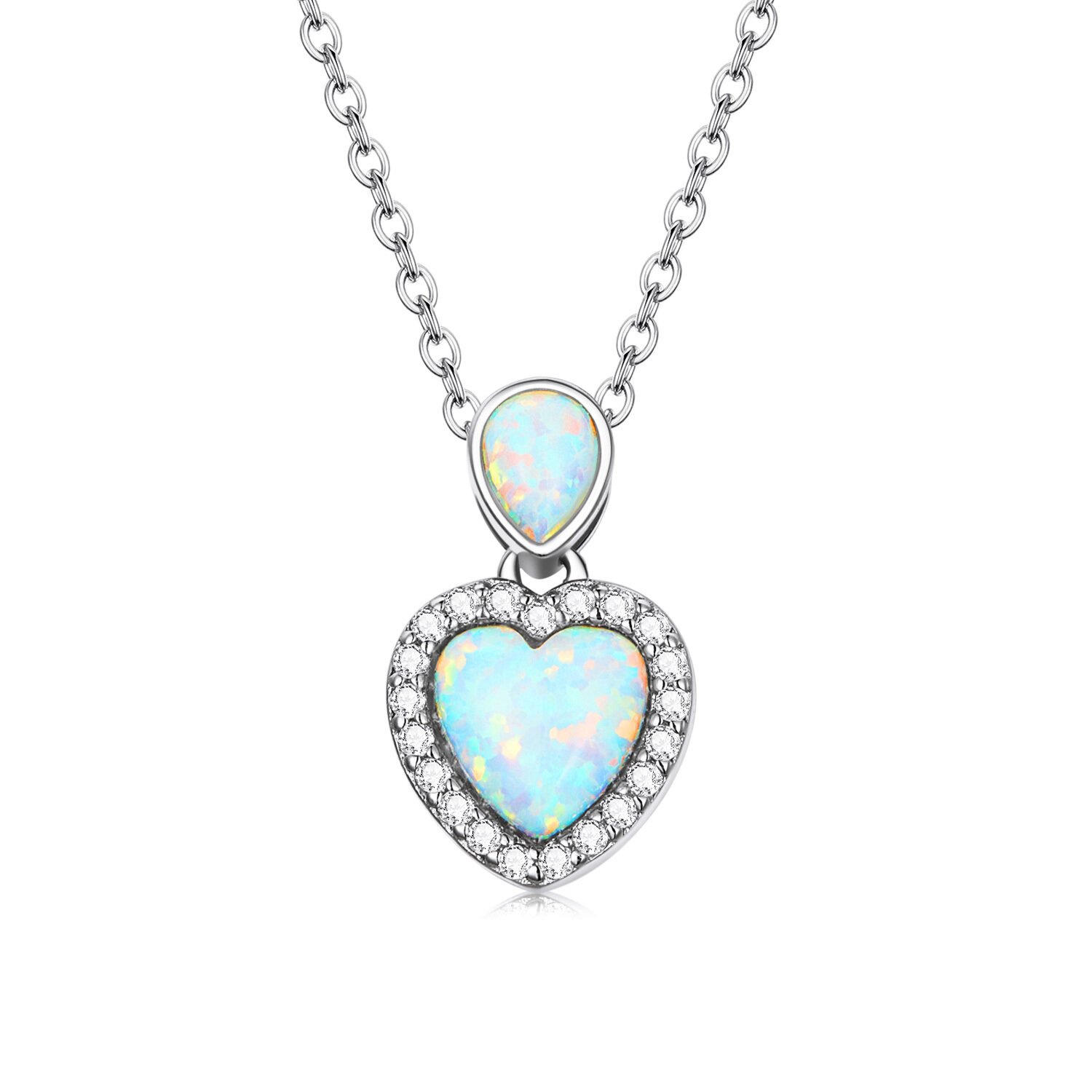 Colier din argint Opal Heart Color image11
