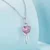 Colier din argint Pink Droplet Heart picture - 3