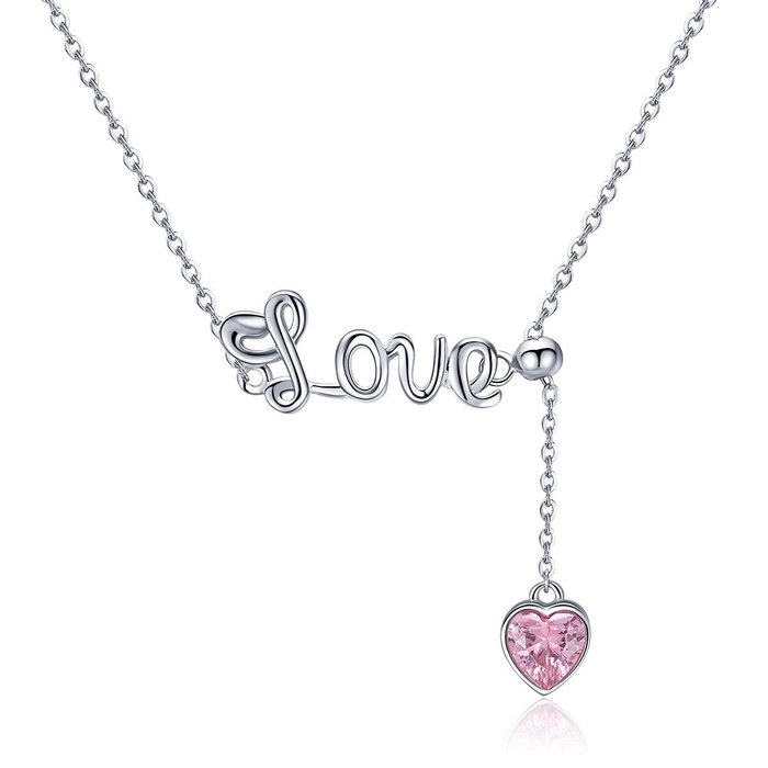 Colier din argint pink love