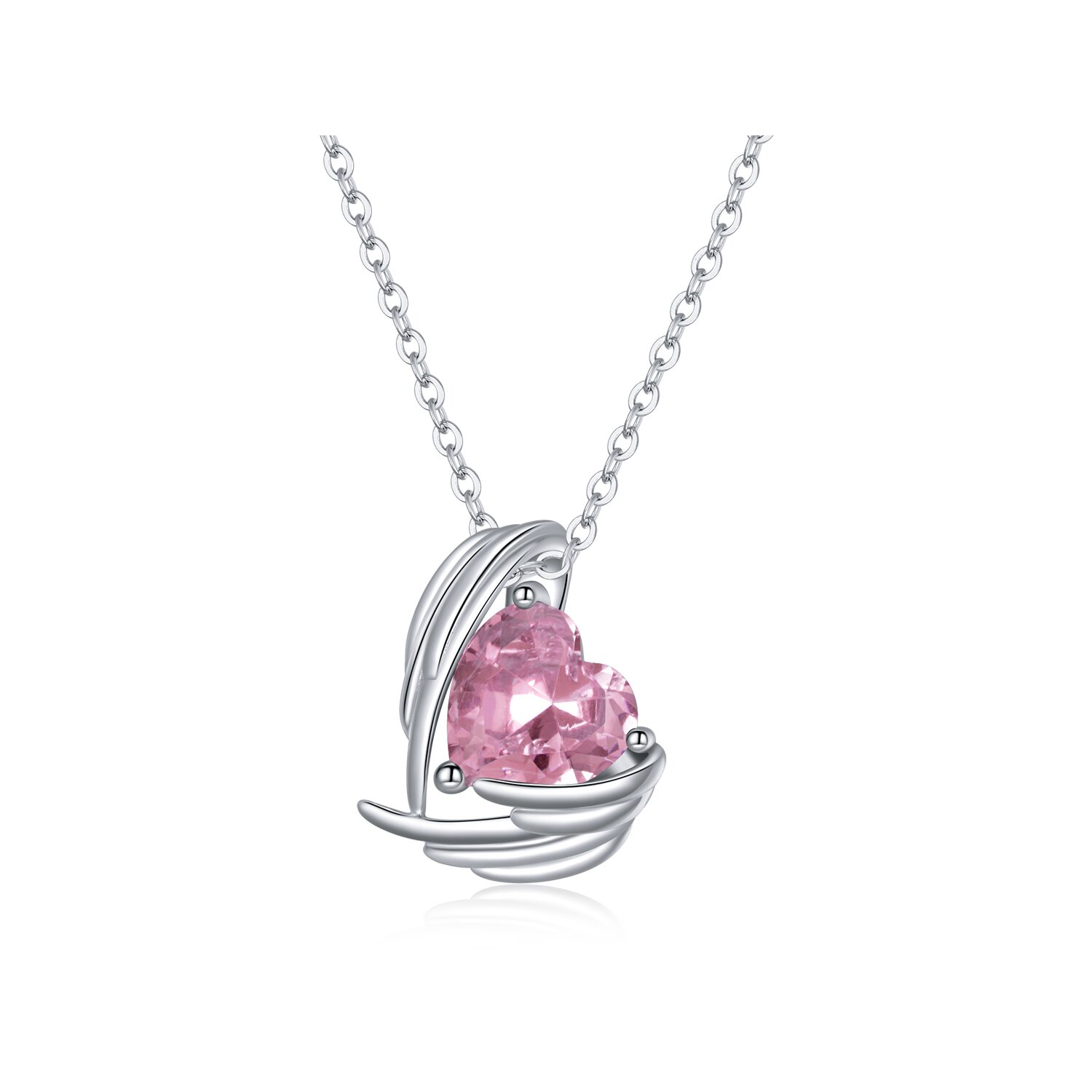 Colier din argint pink winged heart