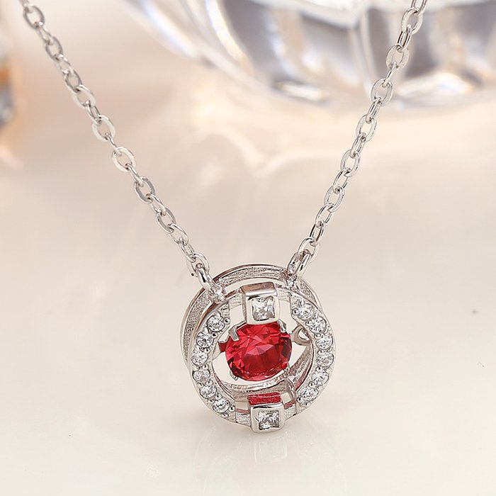 Colier din argint red diamond look