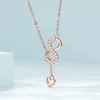 Colier din argint Rose Gold Infinity and Heart picture - 4