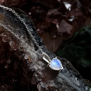 Colier din argint Silver Moonstone Heart