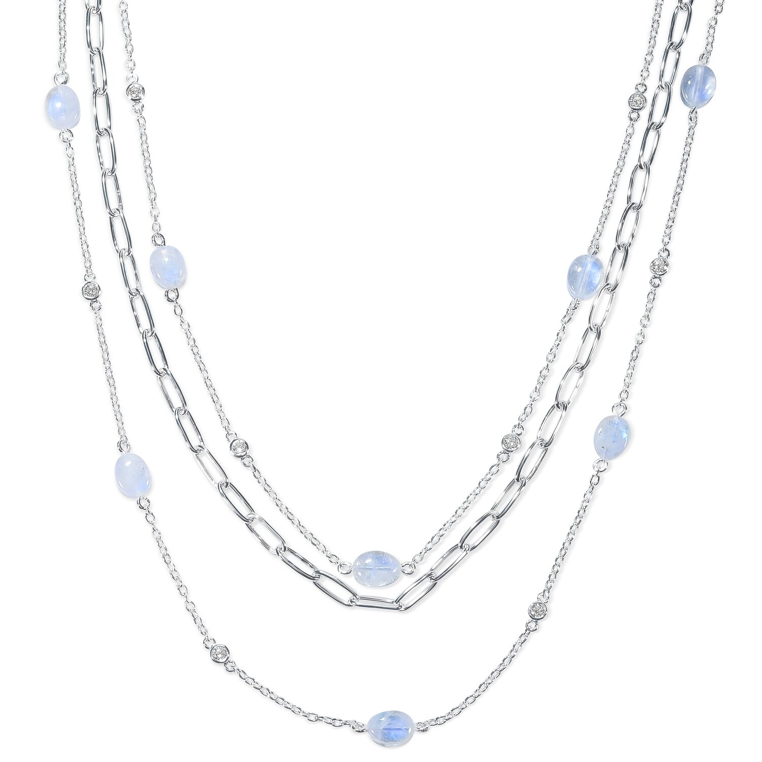 Colier din argint Silver Moonstone Pieces