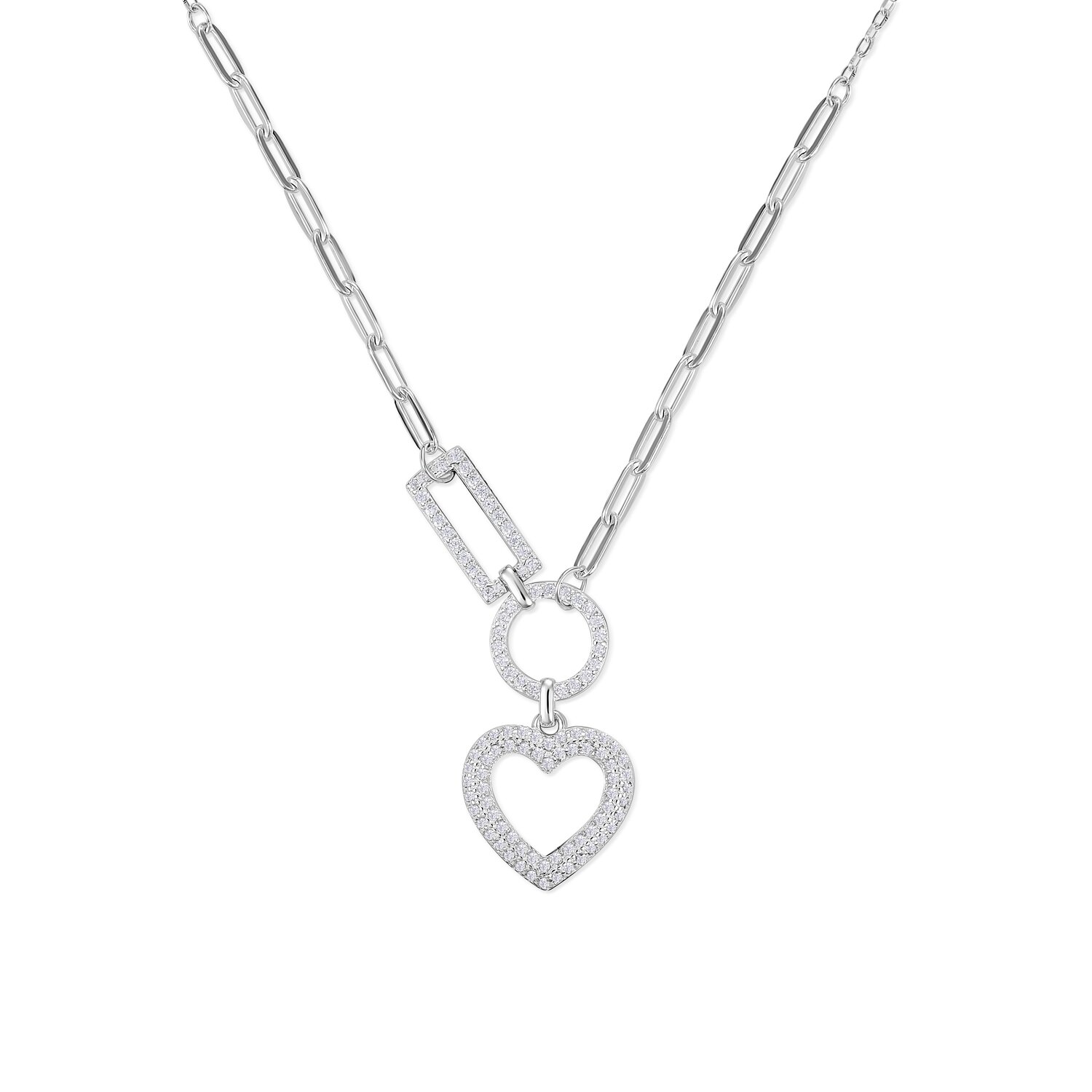 Colier din argint Trio Crystal Love