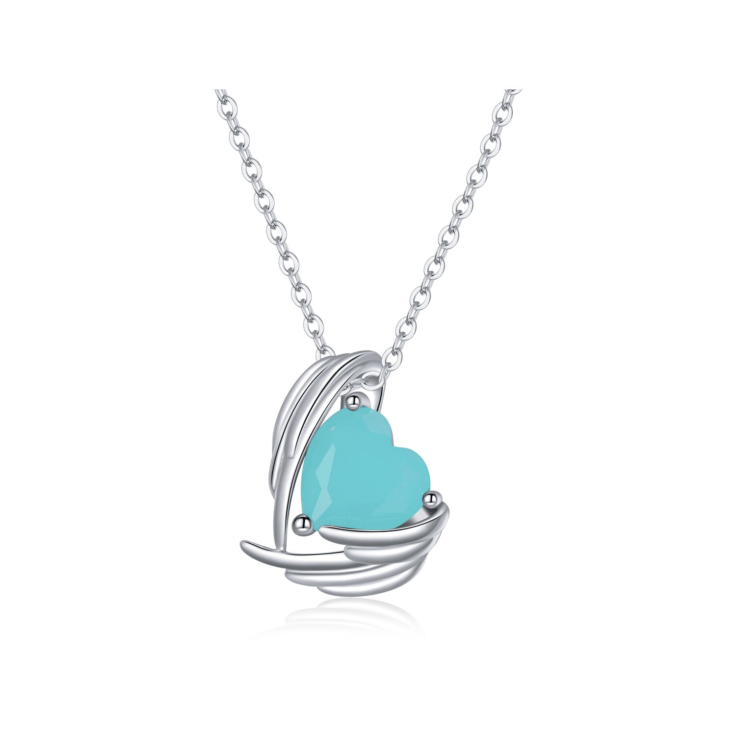 Colier din argint turquoise winged heart