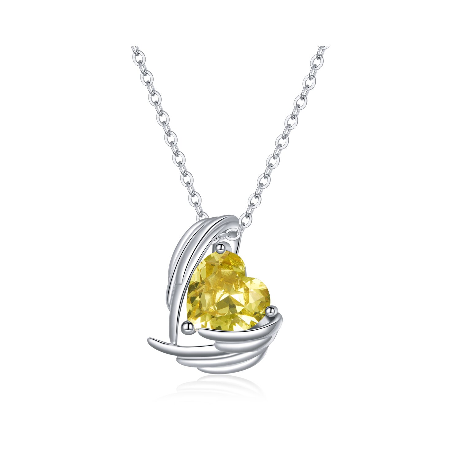 Colier din argint yellow winged heart