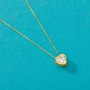 Colier din aur 14k Crystal Heart