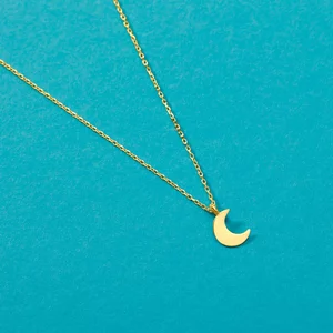 Colier din aur 14k Half Moon