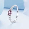 Inel din argint Cristal Oval Pink picture - 2