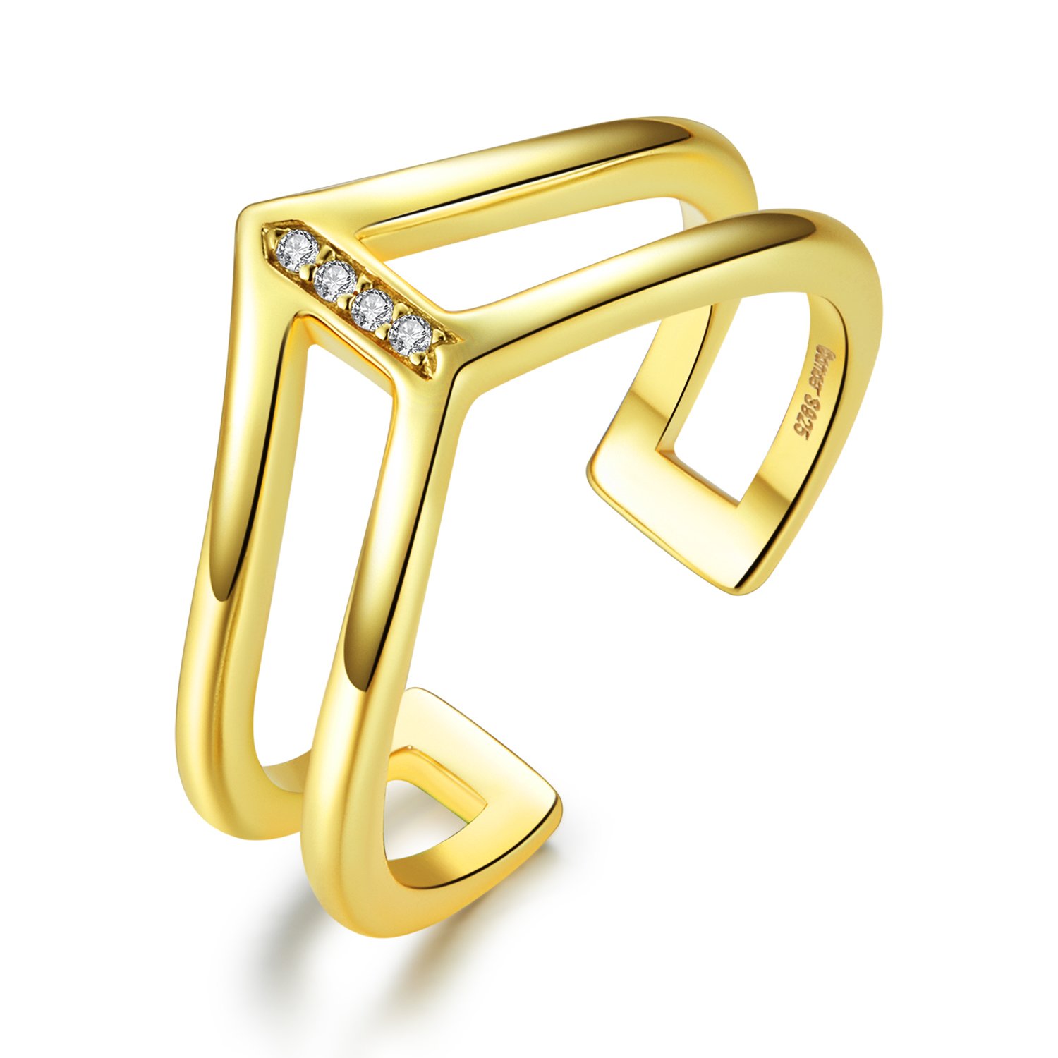 Inel din argint double layer golden ring