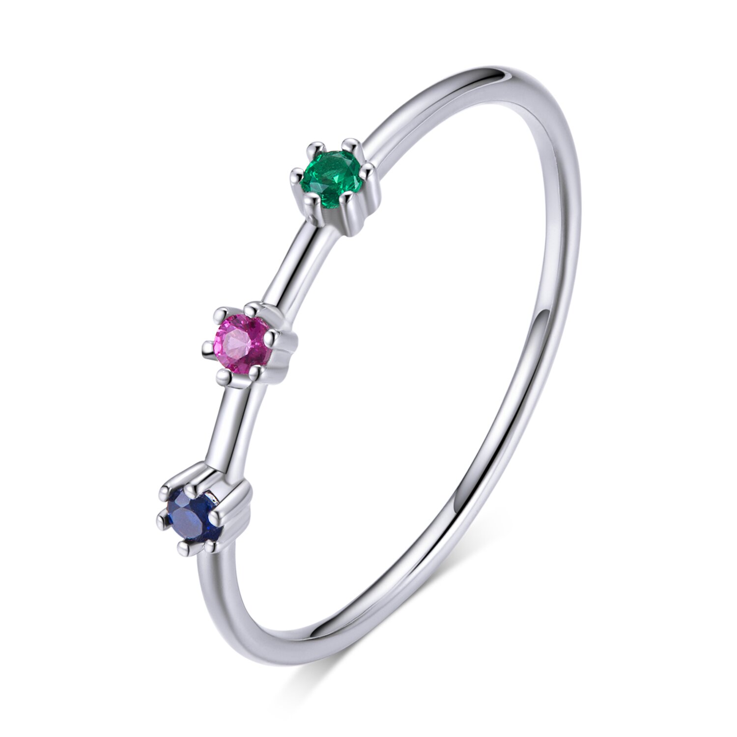 Inel din argint glamour rainbow stones