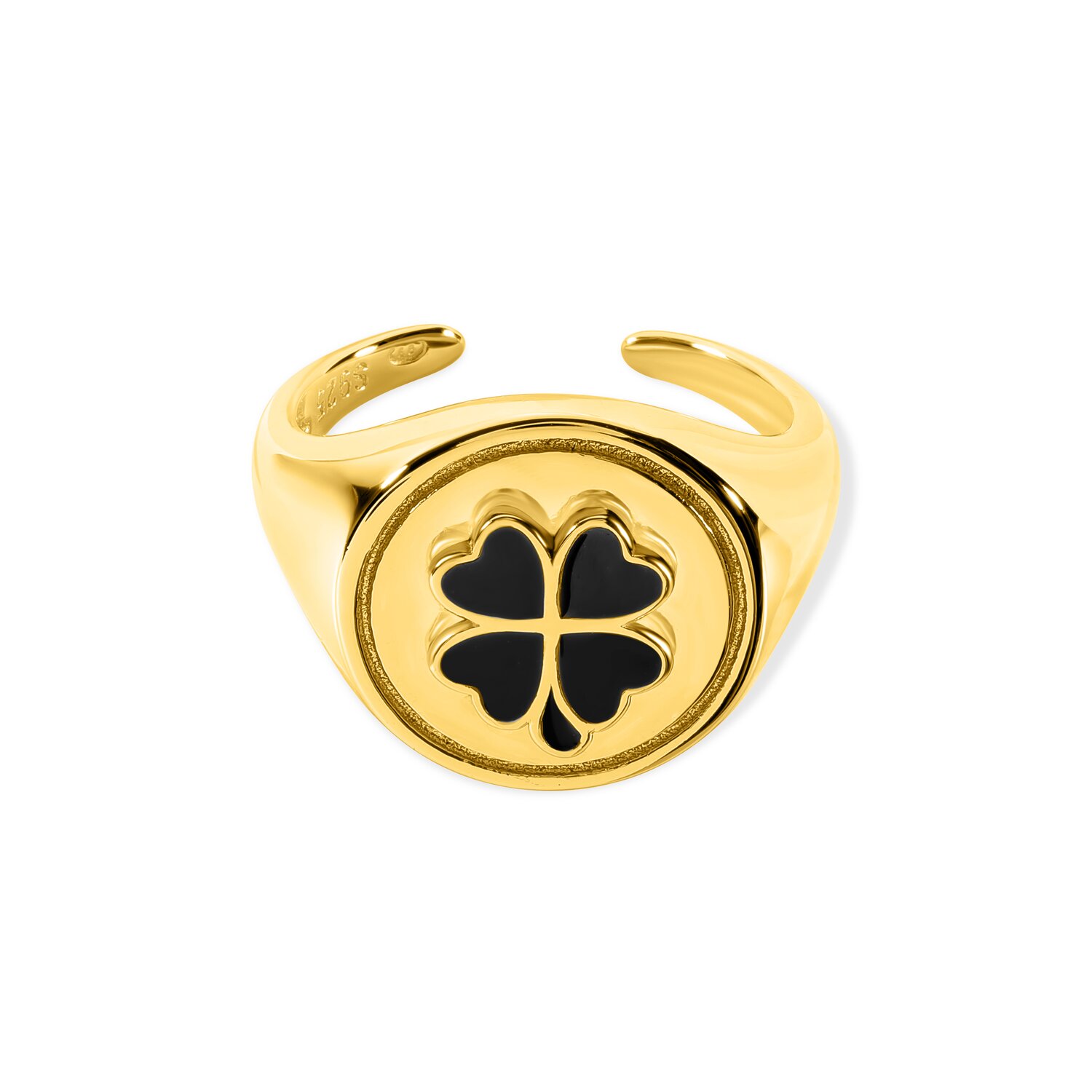 EdenBoutique Inel din argint My Green Clover