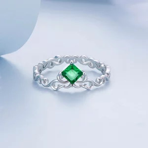 Inel din argint My Green Crystal Crown