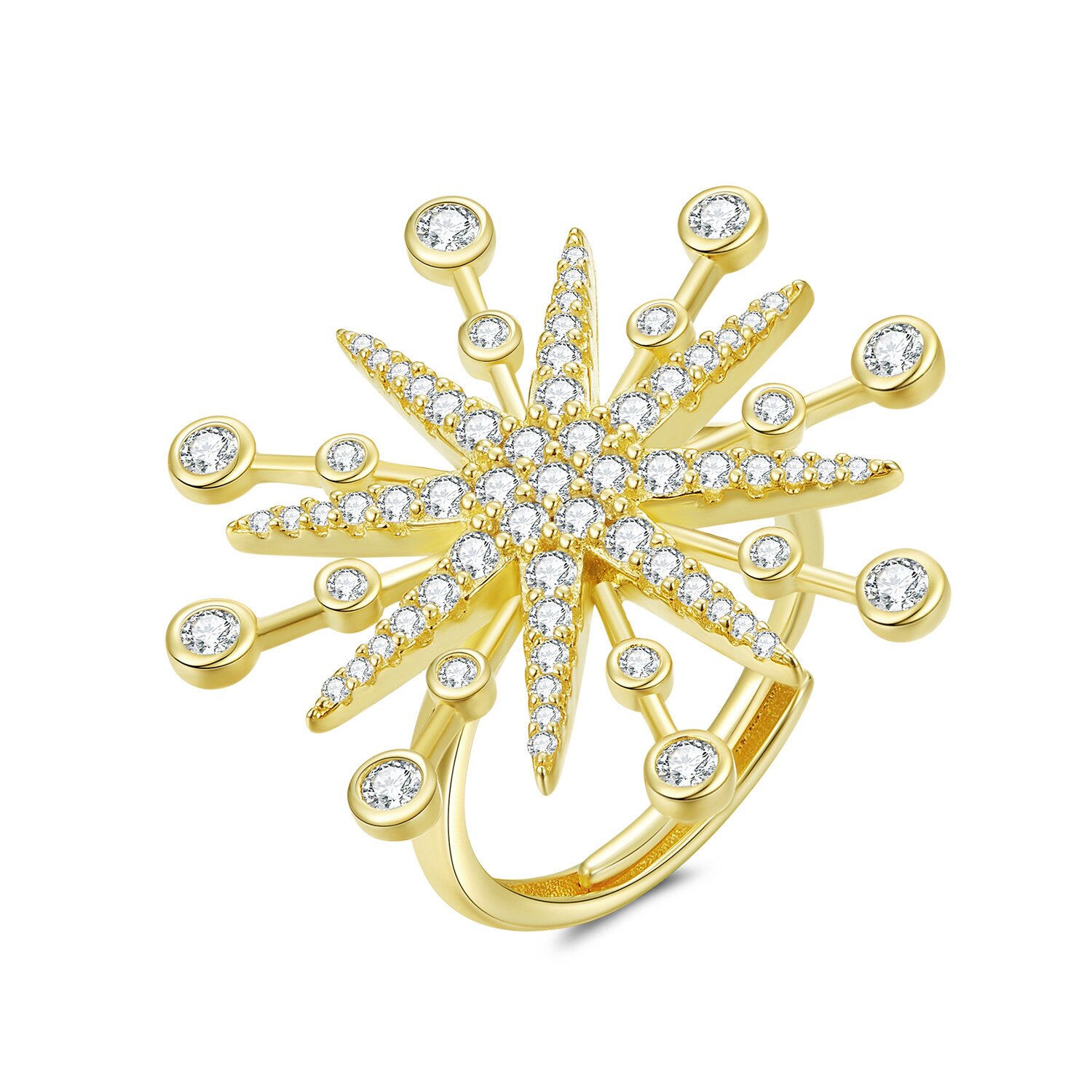 Inel din argint reglabil amazing gold star