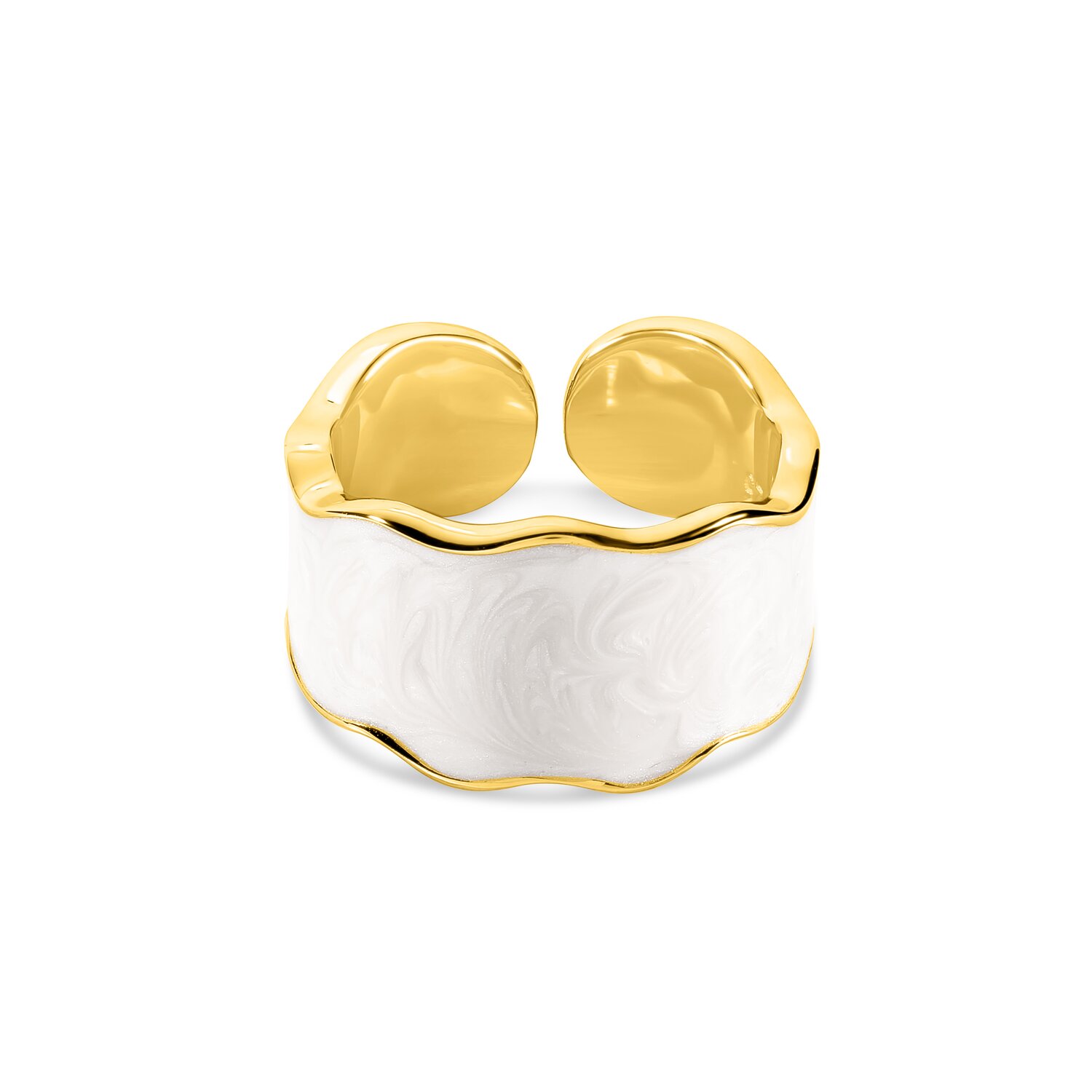 EdenBoutique Inel din argint reglabil Golden Ivory Ring