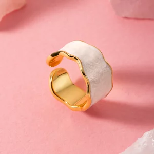 Inel din argint reglabil Golden Ivory Ring