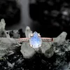 Inel din argint Rose Gold Drop Moonstone picture - 2