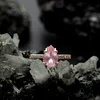 Inel din argint Rose Gold Pink Quartz Drop picture - 2