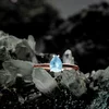 Inel din argint Rose Gold Serene Bliss Aquamarine picture - 2