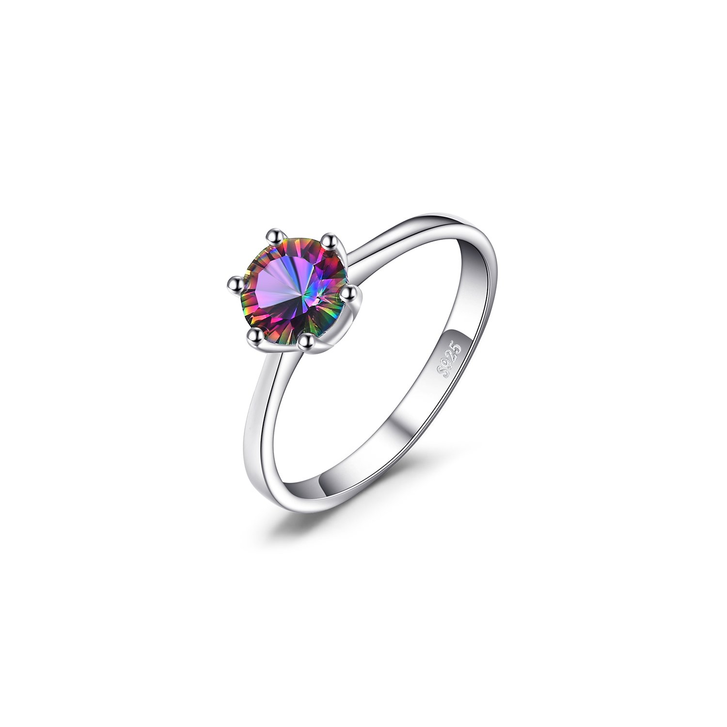 Inel din argint round mystic topaz