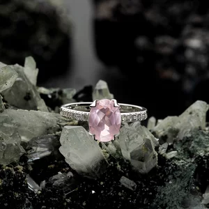 Inel din argint Silver Splendid  Rose Quartz