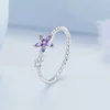 Inel din argint Simple Purple Flower picture - 5
