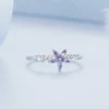 Inel din argint Simple Purple Flower picture - 3
