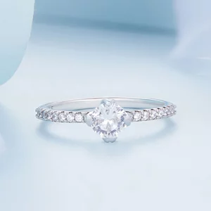 Inel din argint Thin Engagement Crystal