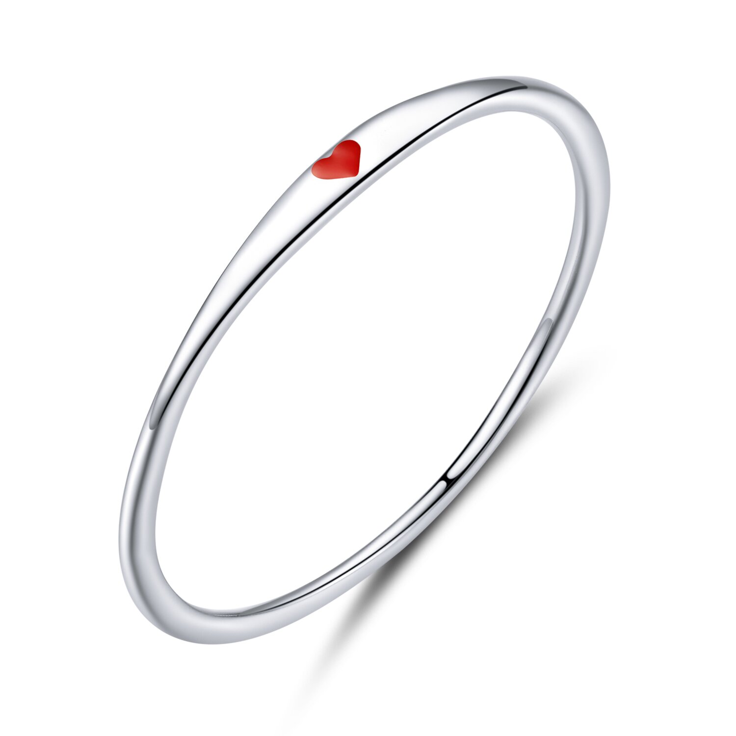 Inel din argint tiny red heart