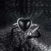 Inel reglabil de argint Little Black Heart picture - 3