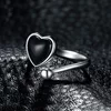 Inel reglabil de argint Little Black Heart picture - 4