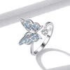 Inel reglabil din argint Blue Crystal Butterfly picture - 2