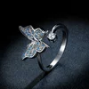 Inel reglabil din argint Blue Crystal Butterfly picture - 5