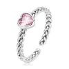 Inel reglabil din argint Braided Pink Heart picture - 1