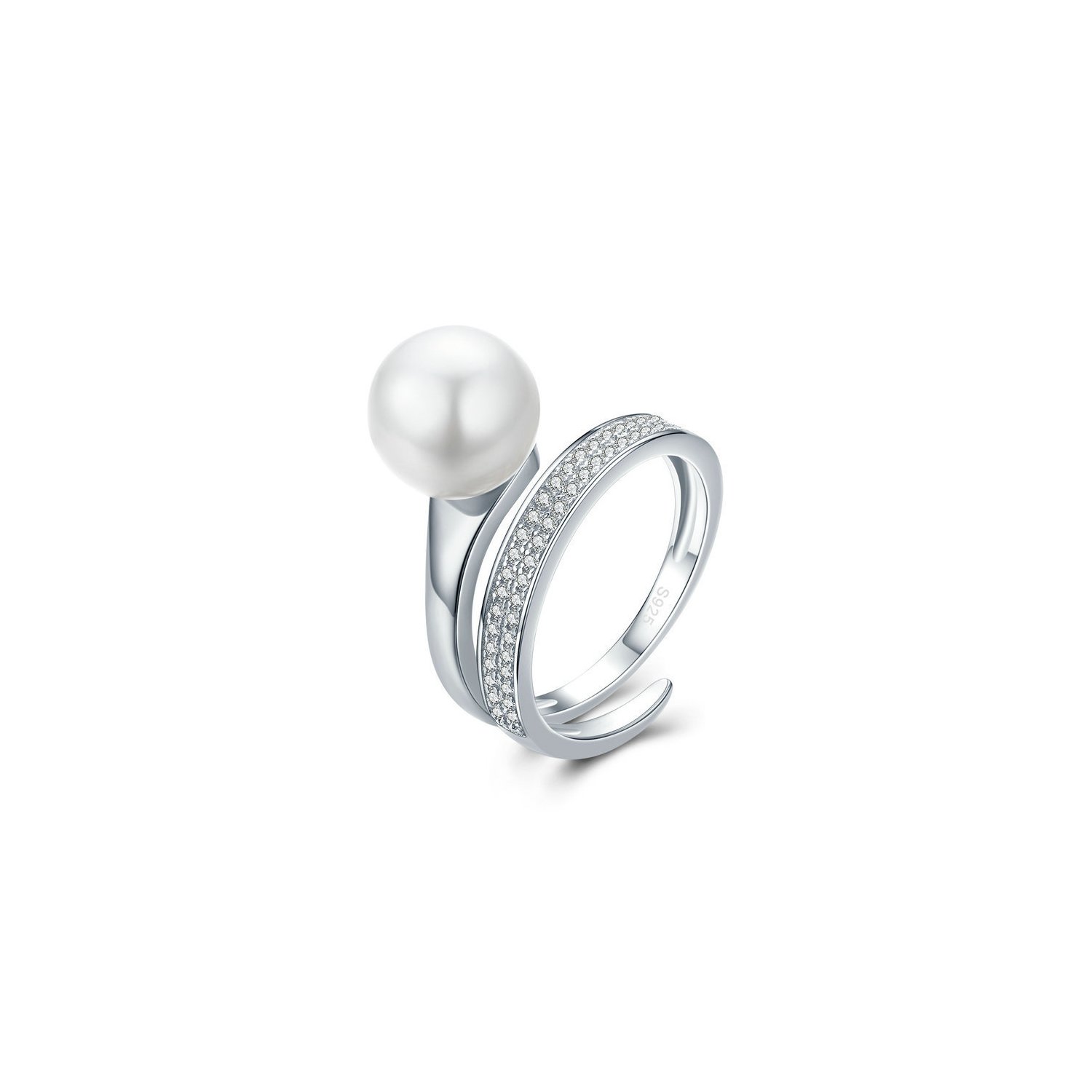 Inel reglabil din argint elegant white pearl
