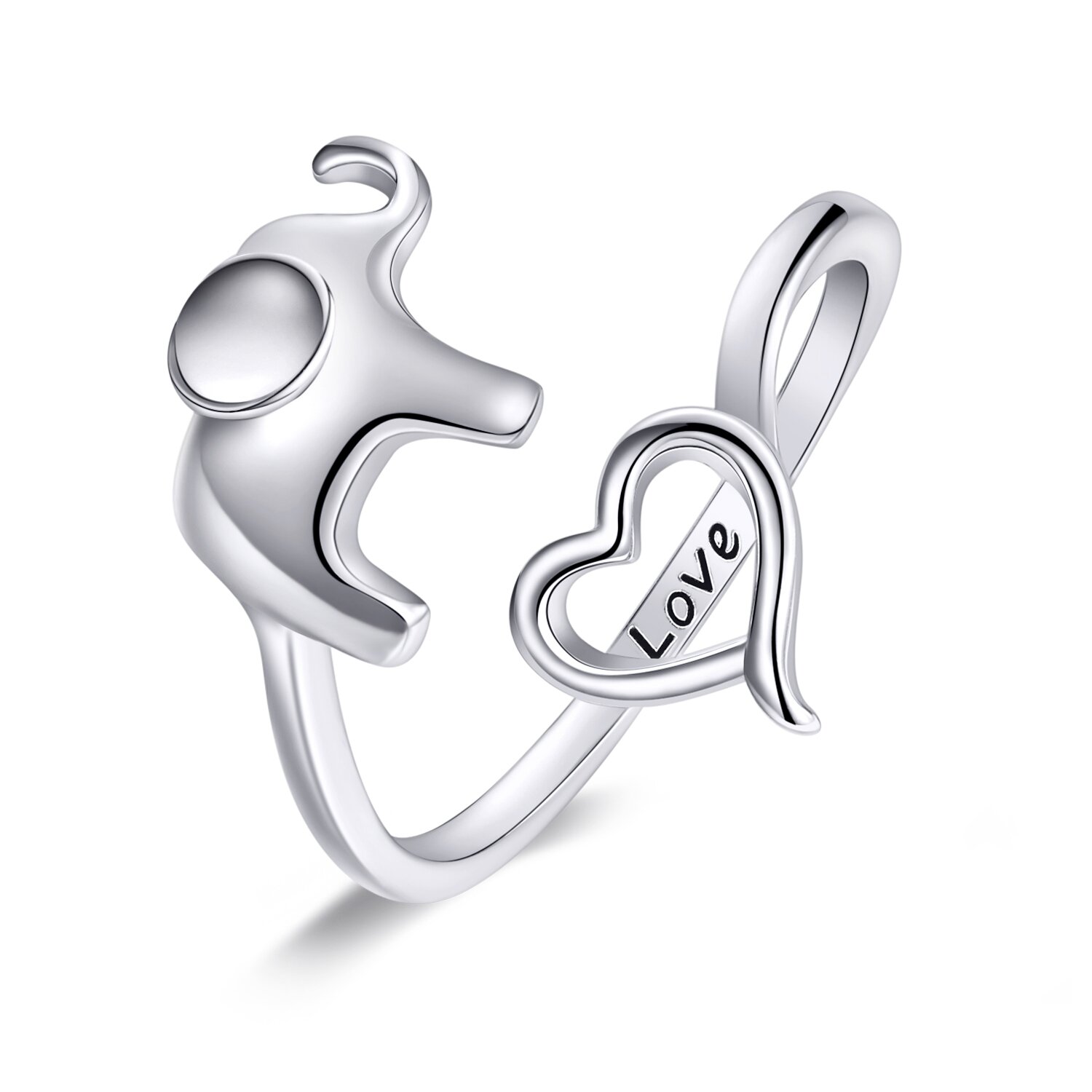 Inel din argint i love elephant