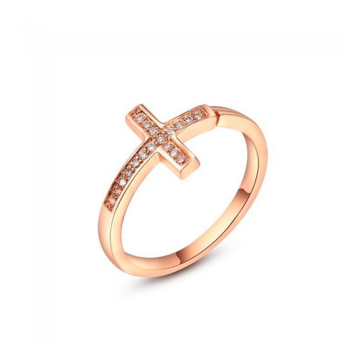Inel reglabil din argint golden fashion cross