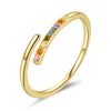 Inel reglabil din argint Golden Rainbow Band picture - 1