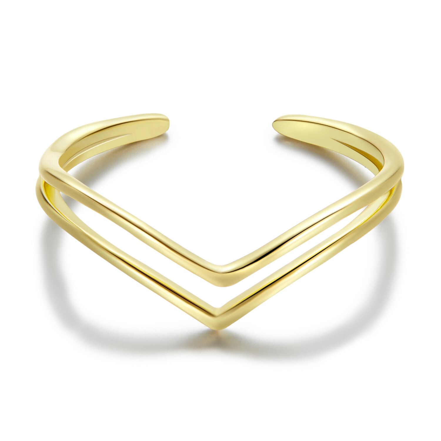 Inel reglabil din argint golden v shape